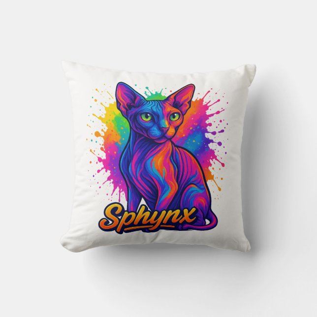 Almofada Gato de Esfinge de Pop para-Arte Vibrante - Modern (Frente)