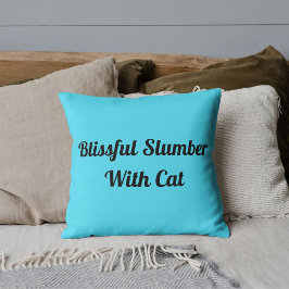 Almofada Gato de Estimação Animal Citação Engraçada Azul Pe