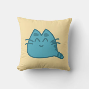 Almofada Gato de Gatinho Azul Sorrindo