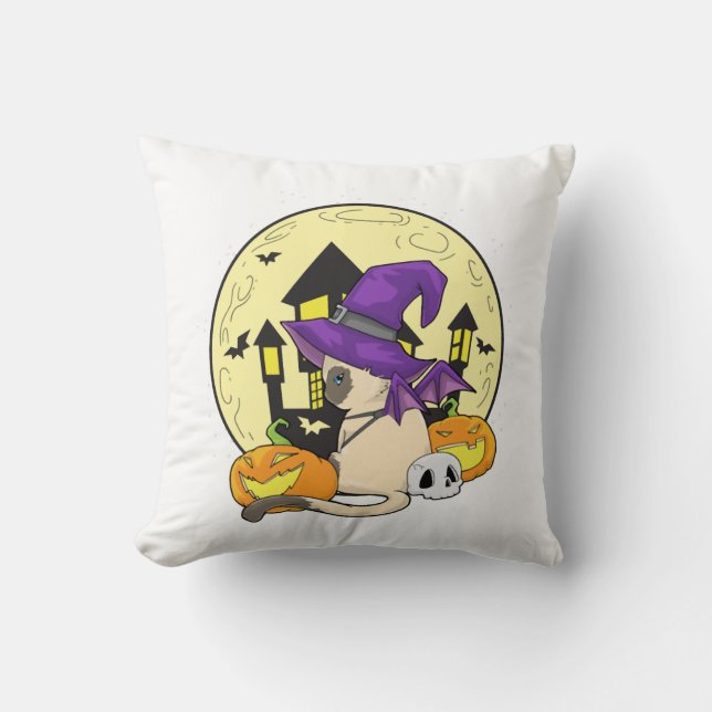 Almofada Gato de Halloween (Frente)