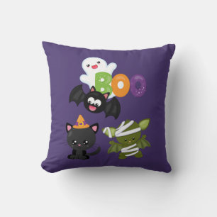 Almofada Gato de Halloween, Bat, Mamã e Fantasma