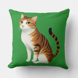 Almofada Gato de Laranja e Stripes Negras