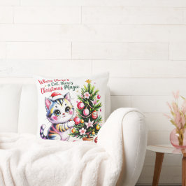 Almofada Gato de Natal Aconchegante - Presente de Decoração