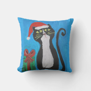 Almofada Gato de Natal Folk Art