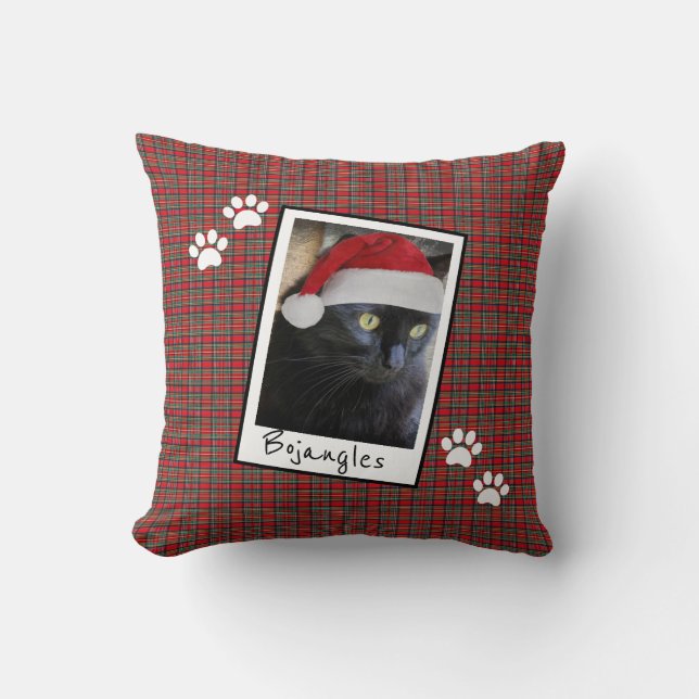 Almofada Gato de Natal! Personalizar c/ Pet Photo & Name (Frente)