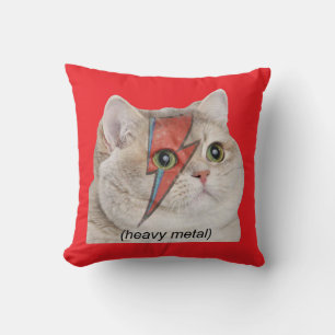 Almofada Gato de Respiração Pesada Meme Rocker de Heavy Met