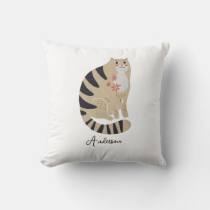 Almofada Gato de Sorriso Engraçado Personalizável