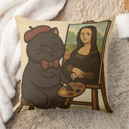 Almofada Gato desenhando Mona
