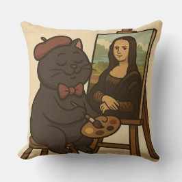 Almofada Gato desenhando Mona