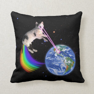 Almofada Gato do espaço do arco-íris do laser