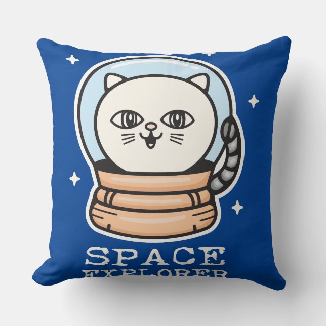 Almofada Gato do Explorador de Espaço (Frente)