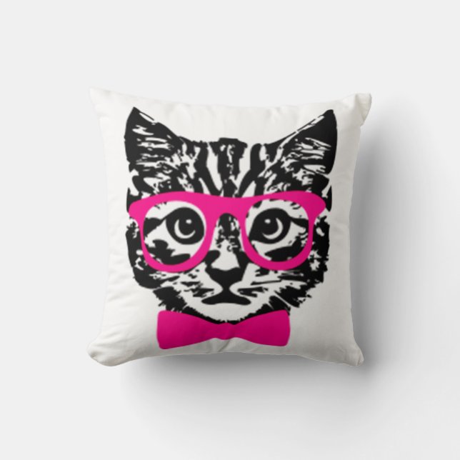 Almofada Gato do hipster (Frente)