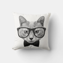 Almofada Gato do hipster do vintage
