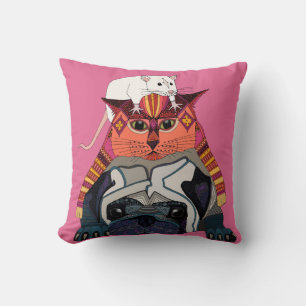 Almofada gato-do-mato-rosa