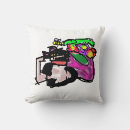 Almofada Gato e flores da primavera 