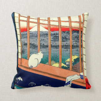 Almofada Gato e Monte Fuji 1857