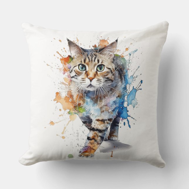 Almofada  Gato en movimiento: belleza y gracia (Frente)
