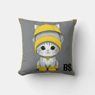 Almofada Gato Engraçado em Raízes de Chuva - Humor de Gato