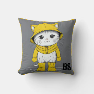 Almofada Gato Engraçado em Raízes de Chuva - Humor de Gato