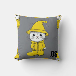 Almofada Gato Engraçado em Raízes de Chuva - Humor de Gato
