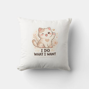 Almofada Gato Engraçado Eu Faço O Que Quero Gato Fofo
