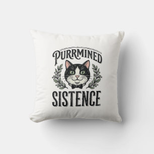 Almofada Gato Engraçado Purrminou Existência Gráfico Vintag