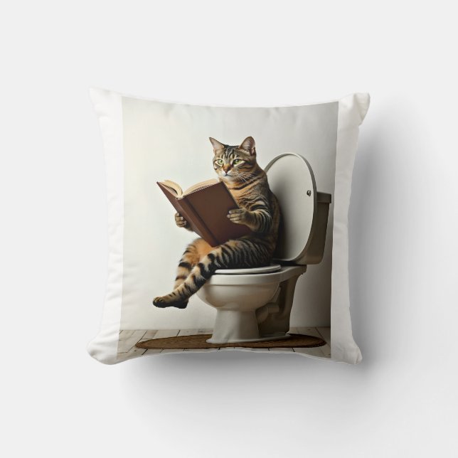 Almofada Gato Feliz: Design de Gatinhos Gons Bonitos para G (Frente)