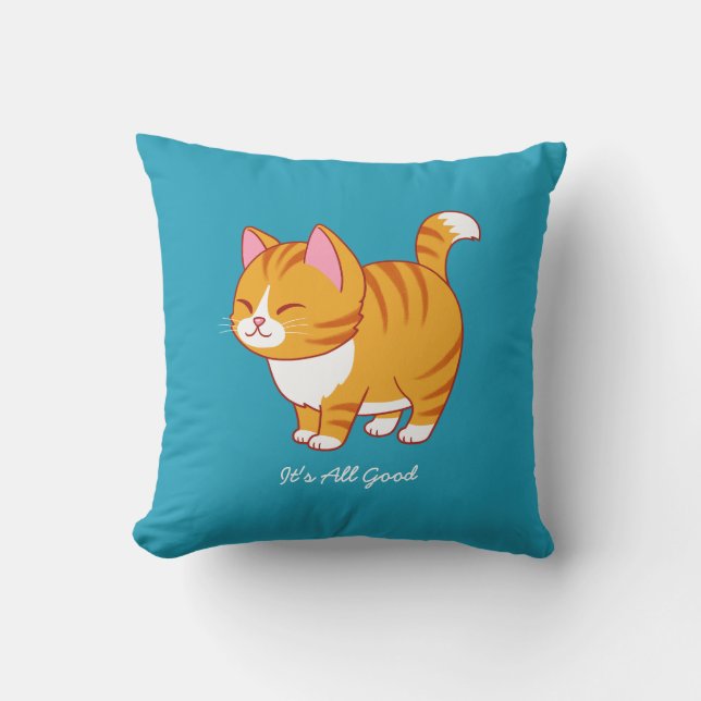 Almofada Gato Feliz Personalizado  (Frente)