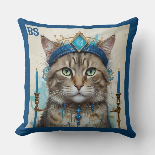 Almofada Gato festivo no hanukkah brincalhão Disguise (Frente)