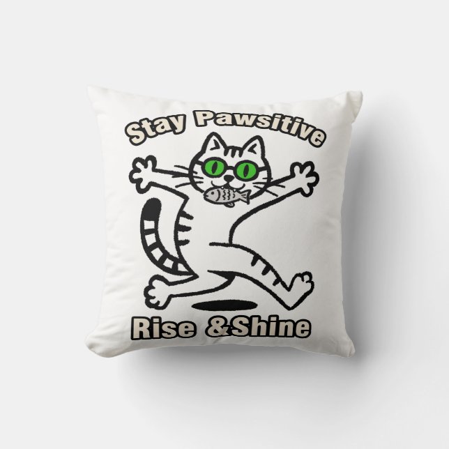 Almofada Gato Fique Positivo (Frente)