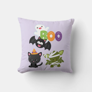 Almofada Gato fofo de Halloween, Morcego, Múmia & Fantasma