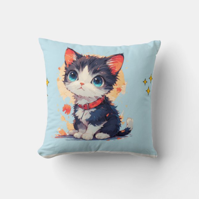Almofada gato fofo lança travesseiro (Frente)