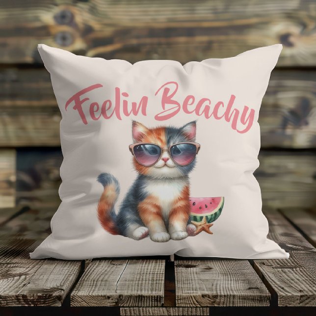 Almofada Gato Fofo Sentindo-se Praiano (Criador carregado)