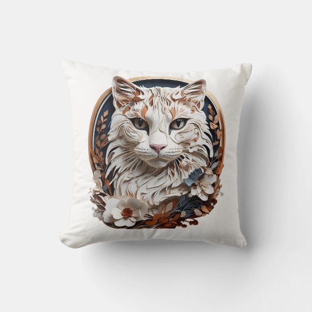 Almofada gato,gatinho com flor (Frente)