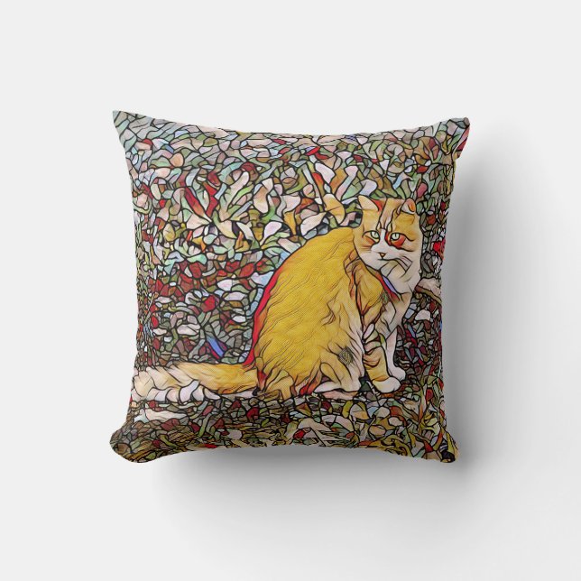 Almofada Gato gengibre bonito para caminhar (Frente)