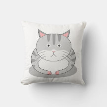 Gato Gorducho Sorridente Padrão Com Padrão nas Cos