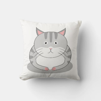 Almofada Gato Gorducho Sorridente Padrão Com Padrão nas Cos