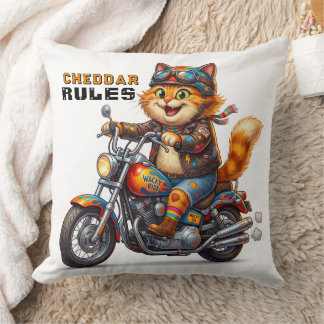 Almofada Gato Laranja Fofo Em Moto