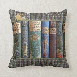 Almofada Gato literário do coletor de livro do vintage