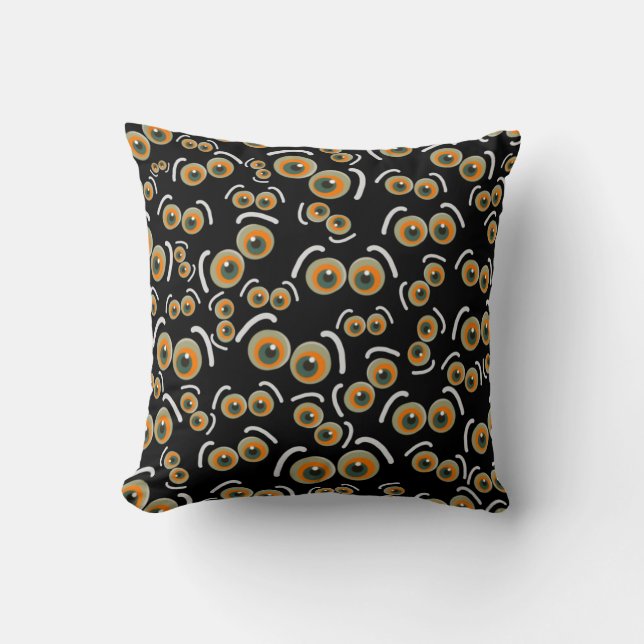 Almofada Gato Medroso Olhos de Morcego de Halloween Boo (Frente)