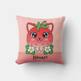 Almofada Gato Morango Kawaii Adorável