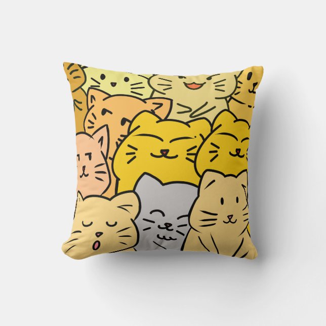 Almofada Gato multidão (Frente)