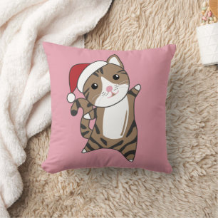 Almofada Gato Natal Neve Animais de inverno Gatos Jogam Pil