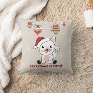 Almofada Gato Natal Neve Animais de inverno Gatos Jogam Pil
