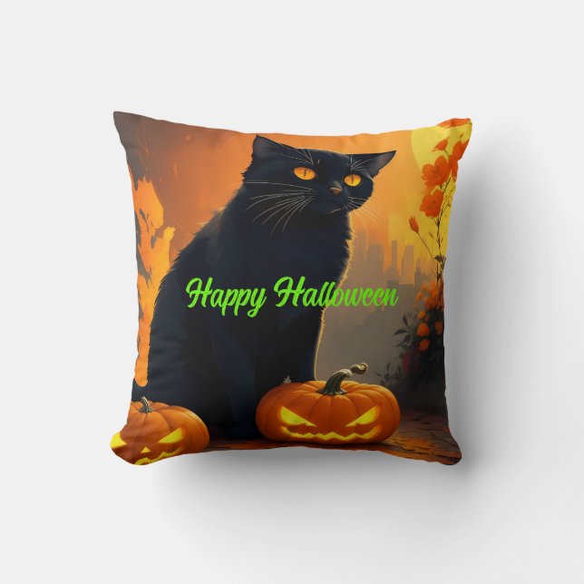 Almofada Gato NEGRO de Magick Halloween (Frente)
