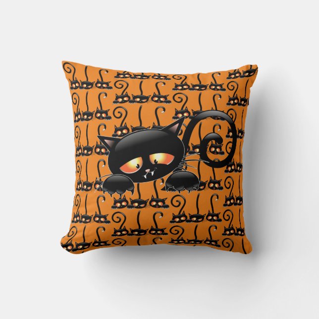 Almofada Gato Negro Spooky (Frente)