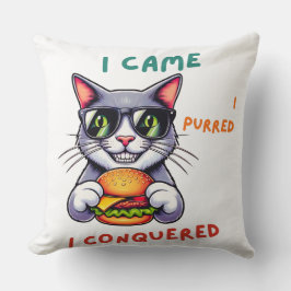 Almofada Gato nerd legal com hamburger tomcat cheeseburger