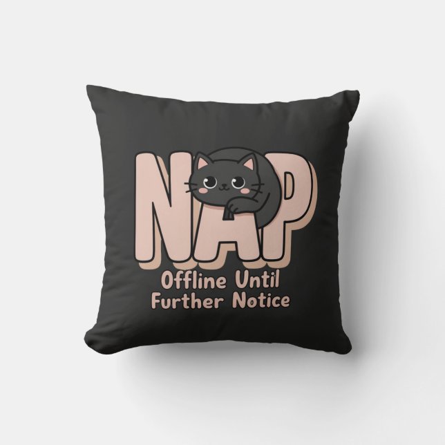 Almofada Gato Offline Até Novo Aviso  (Frente)
