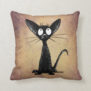 Almofada Gato oriental preto engraçado de Shorthair no