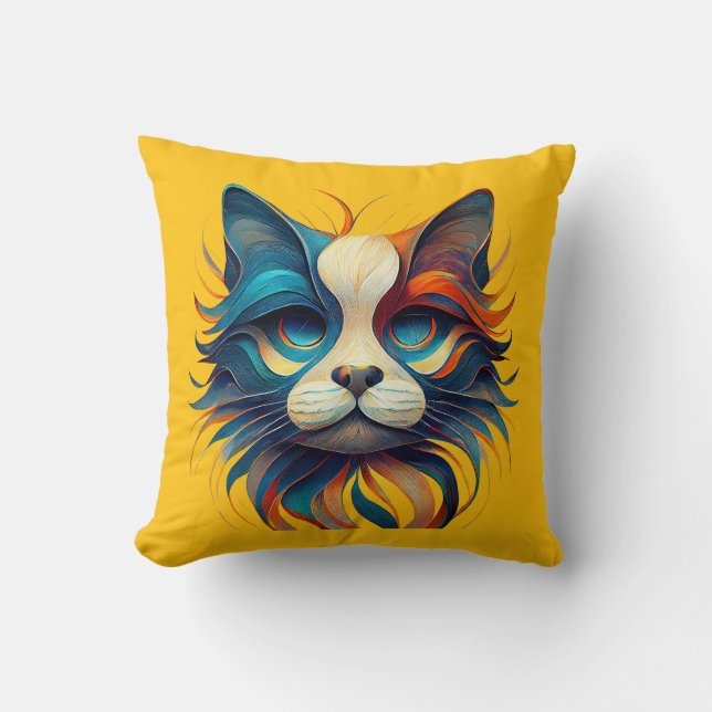 Almofada Gato Patriótico Vermelho Branco e Azul (Frente)